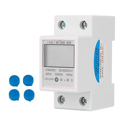 KWh Din Rail Meter - 220V 5 (80) A Digital monofase 2 fili 2P DIN-Rail... - Ilgrandebazar