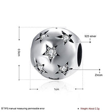 Carica l&#39;immagine nel visualizzatore di Gallery, HMILYDYK, Perlina rotonda in argento Sterling 925 con cristalli bianchi... - Ilgrandebazar