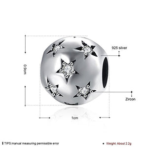 HMILYDYK, Perlina rotonda in argento Sterling 925 con cristalli bianchi... - Ilgrandebazar