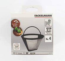 Carica l&#39;immagine nel visualizzatore di Gallery, Fackelmann 42273 Filtro permanente per caffè e tè, Nero/argento, N.4 - Ilgrandebazar
