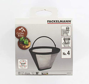 Fackelmann 42273 Filtro permanente per caffè e tè, Nero/argento, N.4 - Ilgrandebazar