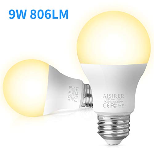 Lampadina Smart E27 AISIRER WiFi Intelligente 9W Due Lampadine