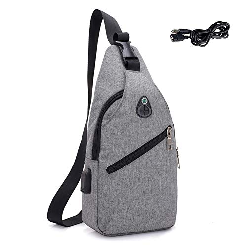 Petto Borsa Crossbody Zaino Spalla Monospalla Impermeabile Marsupio Zainetto Piccolo Sling Bag Borsello a Tracolla con porta di ricarica USB per Uomo Donna Viaggio Trekking Camminare