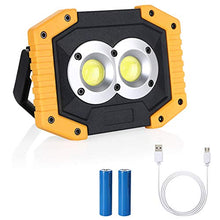 Carica l&#39;immagine nel visualizzatore di Gallery, flintronic LED Portatile, 20W&amp;1500LM Ricaricabile con Batteria #1 Giallo - Ilgrandebazar