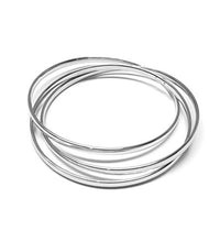 Carica l&#39;immagine nel visualizzatore di Gallery, Bracciale donna in Argento 925 - tre cerchi rigidi intrecciati - Linea... - Ilgrandebazar