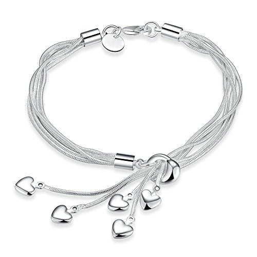 LDUDU® Braccialetto femminile 925 Argento con cuori per donne ideale regalo... - Ilgrandebazar