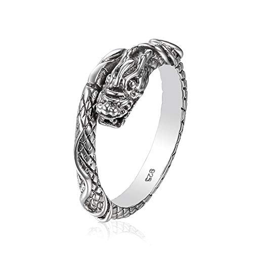 Drago Anello in argento sterling 925 | regolabile dimensione unisex uomini... - Ilgrandebazar
