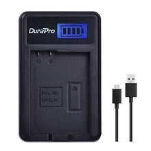 Carica l&#39;immagine nel visualizzatore di Gallery, DuraPro Rapid EN-EL14 - Caricabatterie USB LCD per Nikon EN-EL14, EN-EL14a e...