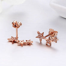 Carica l&#39;immagine nel visualizzatore di Gallery, Orecchini in argento sterling 925, Oro rosa Stile delle stelle Rose