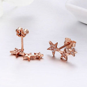 Orecchini in argento sterling 925, Oro rosa Stile delle stelle Rose