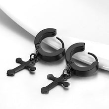 Carica l&#39;immagine nel visualizzatore di Gallery, JewelryWe Orecchini da Uomo Donna con Ciondolo di Croce Multicolori (con Nero - Ilgrandebazar