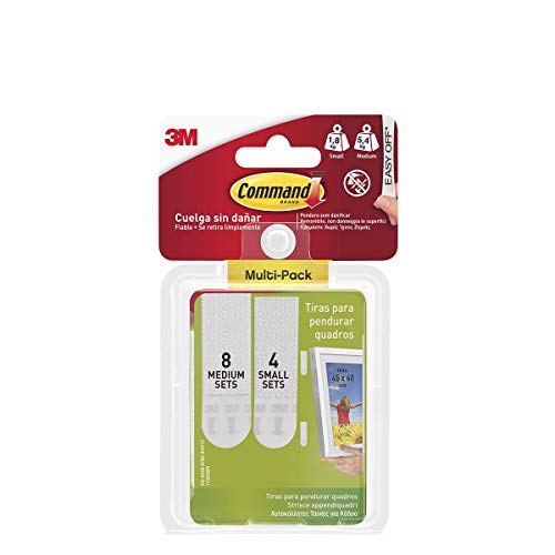 Comando 17203 - Strisce a quadri sospese, 4 Set di strisce S/M, Bianco - Ilgrandebazar