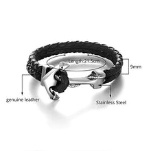Carica l&#39;immagine nel visualizzatore di Gallery, ⭐️ IDEA REGALO Bracciale da Uomo in Vera Pelle | Diversi Modelli e Nero 5