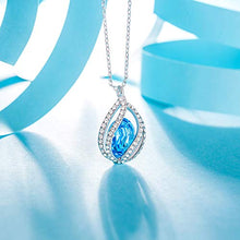 Carica l&#39;immagine nel visualizzatore di Gallery, Kami Idea Collana, Chiaro di Luna, Placcato in Platino, Cristallo Blu Collana - Ilgrandebazar
