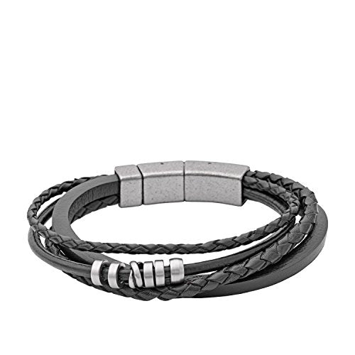 Fossil Bracciale JF85299040 in pelle nero - Ilgrandebazar