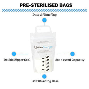 Contenitori per lo stoccaggio del latte materno Set da 120 pz, 8 oz 120pc - Ilgrandebazar