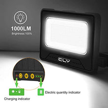 Carica l&#39;immagine nel visualizzatore di Gallery, CLV Faro Luce LED Portatile 60W, Faro LED Ricaricabile USB &amp; Solare con 12000mAh Batteria, 4 Modalità di Illuminazione 5 Luminosità, Luci da Lavoro per Cantiere, Garage, Campeggio, Emergenza