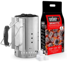 Carica l'immagine nel visualizzatore di Gallery, Weber 17631 - Kit Ciminiera di Accensione + 2 Kg di Bricchetti + 3 Cubetti Accensione