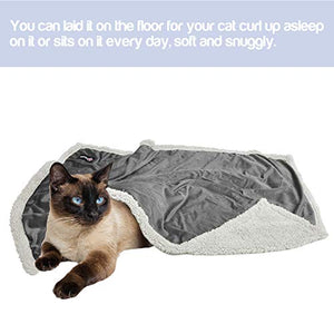 Coperta in pile per cuccioli, piccola e lavabile, sherpa Grigio/bianco.