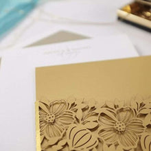 Carica l&#39;immagine nel visualizzatore di Gallery, Partecipazioni matrimonio taglio laser fai da te inviti oro carta... - Ilgrandebazar