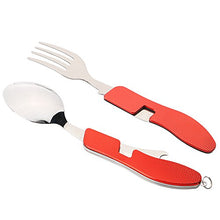 Carica l'immagine nel visualizzatore di Gallery, QitinDasen 2Pcs Premium 4 in 1 Pieghevole Campeggio Posate, Staccabile 4 in...