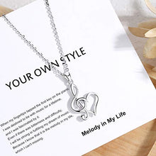 Carica l&#39;immagine nel visualizzatore di Gallery, CELESTIA Cuore Collane Donna Argento Sterling 925, Nota Musicale Ciondolo... - Ilgrandebazar