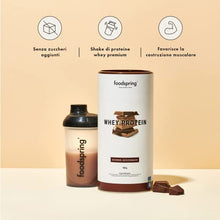 Carica l&#39;immagine nel visualizzatore di Gallery, foodspring Proteine Whey in Polvere Cioccolato - Con 22g di Proteine per la Massa Muscolare, Ottima Solubilità, senza zuccheri aggiunti, Ricco di BCAA ed EAA - 750g