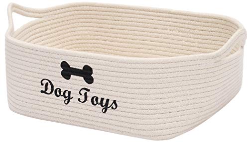 Geyecete - Cesto portaoggetti in corda di cotone per cani, cestino Beige