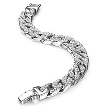 Carica l&#39;immagine nel visualizzatore di Gallery, Finrezio 14mm di Larghezza Iced out Braccialetto Cubano Hip Hop per Uomo... - Ilgrandebazar