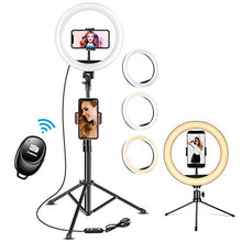Carica l&#39;immagine nel visualizzatore di Gallery, UPhitnis Luce per selfie da 10&quot;con supporto treppiede e 10&quot;COMBINATION