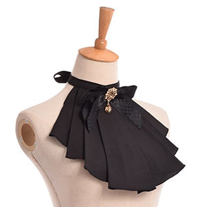 BLESSUME Donne vittoriano Chiffon jabot Collo Collare 1 pezzo Nero - Ilgrandebazar