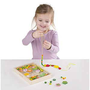 Melissa & Doug - Potere Ai Fiori Set di Perline in Legno, Multicolore - Ilgrandebazar