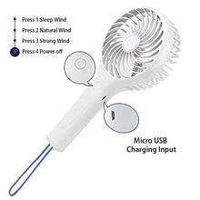 Carica l'immagine nel visualizzatore di Gallery, Zorara Ventilatore Palmare USB, Mini Portatile con Bianco