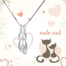 Carica l&#39;immagine nel visualizzatore di Gallery, SHEGRACE Collana a Ciondolo Gatto Carino per Donna Argento: Superficie Opaca - Ilgrandebazar