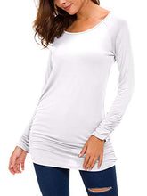 Carica l'immagine nel visualizzatore di Gallery, Urban GoCo Donna Maglia a Manica Lunga Maglietta Casual Draped S, Bianco - Ilgrandebazar