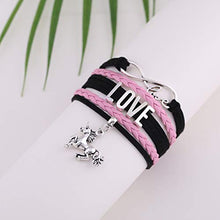 Carica l'immagine nel visualizzatore di Gallery, Bracciale multistrato in pelle con simbolo dell’infinito, ciondolo a Pink - Ilgrandebazar