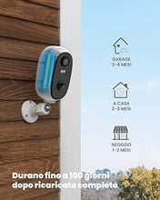 Carica l'immagine nel visualizzatore di Gallery, ieGeek 2K Telecamera Wi-Fi Interno / Esterno Batteria Senza Fili, Videocamera Sorveglianza con Visione Notturna a Colori, Allarme con Rilevamento del Movimento, Sirena, IP65, Audio a 2 Vie, SD/Cloud