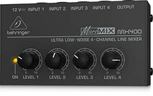 Carica l&#39;immagine nel visualizzatore di Gallery, Behringer Micromix MX400 mini mixer line a 4 canali ultra-compatto - Ilgrandebazar
