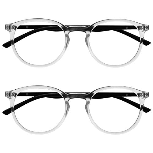 Opulize Met 2 Pacco Potenza ottica +2,00, Chiaro Davanti Con Le Braccia Nere - Ilgrandebazar