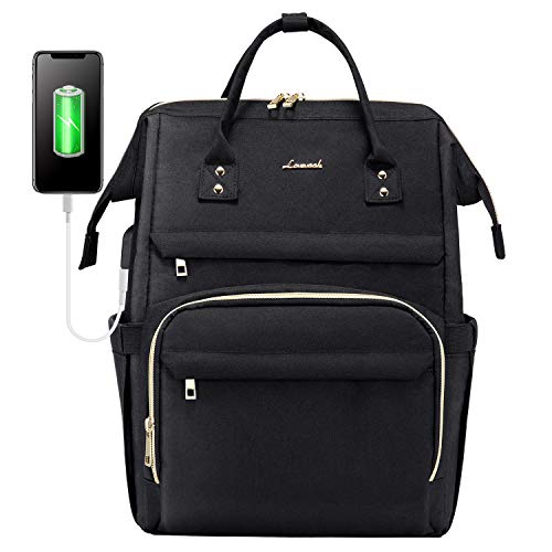LOVEVOOK Zaino Donna per PC Portatili, Laptop Portatile 15,6, Nero