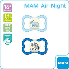 Carica l'immagine nel visualizzatore di Gallery, MAM 68299511, Air Night, ciuccio in silicone, Colori assortiti,1 confezione...