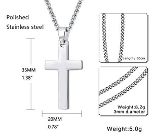 Collana unisex con semplice pendente a crocifisso in acciaio inox titanio - Ilgrandebazar