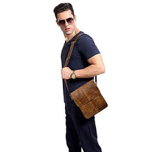 Carica l'immagine nel visualizzatore di Gallery, BAIGIO Borsello Uomo Vera Pelle Vintage Borsa a Tracolla Marrone Marrone-1