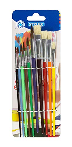 Stylex - 2051203 - Set di pennelli a Scuola - 10 Pezzi Pinsel