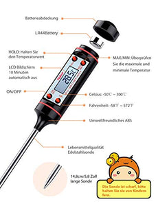 Habor, Termometro Digitale da Cucina con 5,9" Sonda, Display LED & 1Pack - Ilgrandebazar