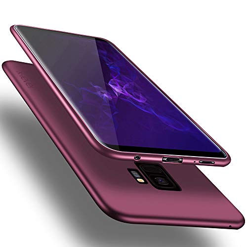 X-level Custodia per Samsung Galaxy S9,Morbido TPU Cover Slim S9-Vino Rosso