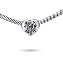 Carica l'immagine nel visualizzatore di Gallery, Andante-Stones 925 Perlina d'argento Bead a forma di cuore "Friend" Ciondolo... - Ilgrandebazar