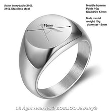 Carica l&#39;immagine nel visualizzatore di Gallery, BOBIJOO JEWELRY - Anello Uomo Iniziale Inciso sulla Scelta di P - Acciaio 316 - Ilgrandebazar
