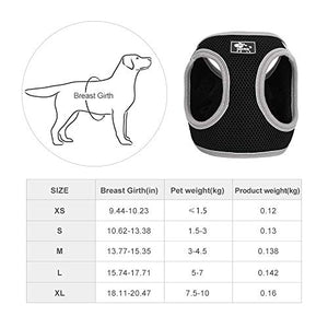HALOVIE Pettorina per Gatto Cane con Guinzaglio da 1.5M Gilet XL, nero