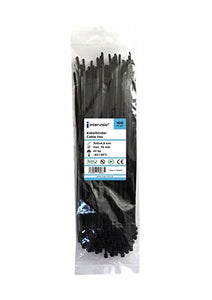 intervisio Fascette Plastica per Cablaggio 300 mm x 4,8 300 x mm, Nero